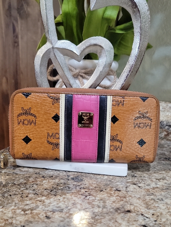 MCM Handbags - MCM Multicolor Visetos Coated Canvas and Leather Zip Around Wallet